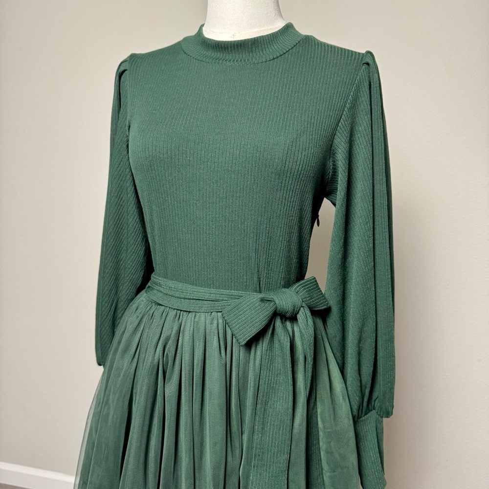 Ivy City Co Cosette Dress Women's Size S Green Tulle Feminine Romantic - Picture 8 of 13